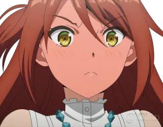 😳 Anime, Garota, Irritada, Expressão facial telegram sticker