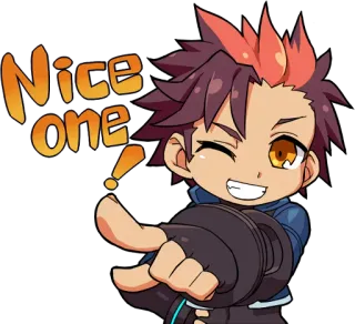 😉 Nice one! 치비, 애니메이션, 만화, 축하, 긍정적, 응원 whatsapp sticker
