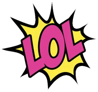 😂 LOL LOL, rire, texte, humour, jargon internet, argot whatsapp sticker