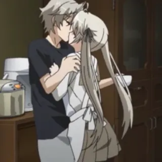 🧂 anime, kiss, love, romance, couple telegram sticker