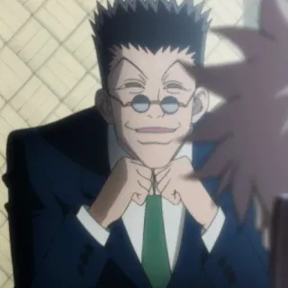 😇 Leorio Paladiknight Hunter x Hunter Anime, Manga, lächelnd, Anzug, Brille telegram sticker