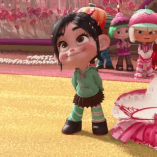 👾 Vanellope von Schweetz Wreck-It Ralph Vanellope, Ralph reichts, Disney, Cartoon, Figur, Animation whatsapp sticker
