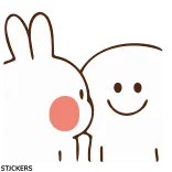 😻 lucu, kelinci, kawaii, senang, tersenyum whatsapp sticker