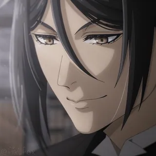 โบ๏ธ Sebastian Michaelis Black Butler fix fox anime, black butler, sebastian michaelis, manga telegram sticker