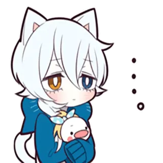 🙁 Anime, Kat, Kawaii, Schattig, Sticker, Manga whatsapp sticker