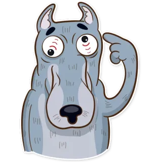 😕 lobo, desenho animado, adesivo, animal, engraçado, personagem telegram sticker
