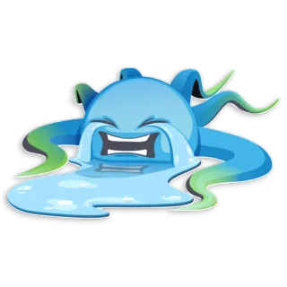 😭 Blob, Płacz, Niebieski, Macki, Kreskówka, Emocje, Zabawny telegram sticker