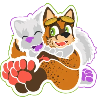 🤗 Furry, Anthropomorph, Tier, Cartoon, Freundlich, Illustration telegram sticker