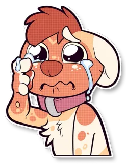 😭 哭, 伤心, 眼泪, 狗, 小狗, 卡通, 动物, 情绪 telegram sticker