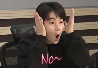 🐹 No~ sorpreso, scioccato, reazione, coreano, asiatico, no whatsapp sticker
