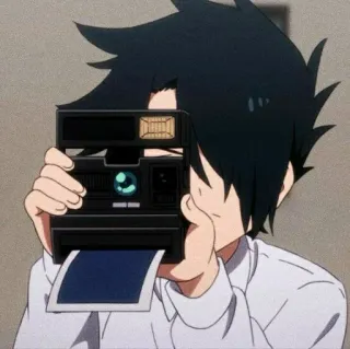 📷 Anime, Polaroid, Cámara, Personaje telegram sticker
