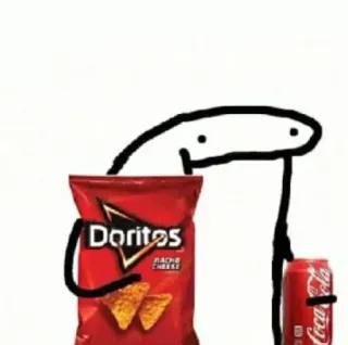 🍟 comida, snack, Doritos, Coca-Cola, bebida, dibujo animado whatsapp sticker