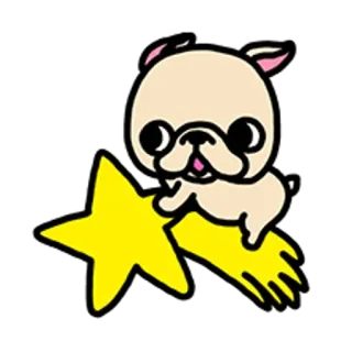 🐶 cane, stella, cartone animato, carino, animale, animale domestico telegram sticker