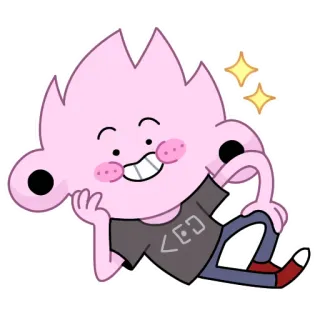 😁 cartoon, character, illustration, pink, cute, kawaii telegram sticker