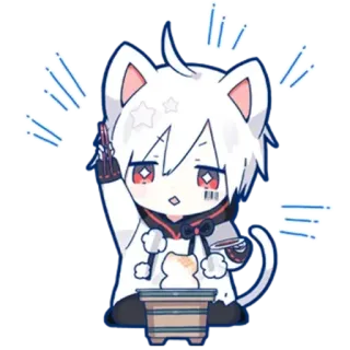 🎊 anime, cat, cute, kawaii, chibi, manga whatsapp sticker