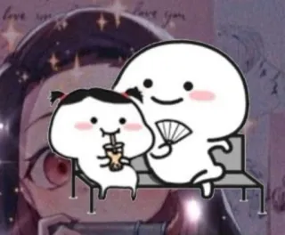 😜 Love you การ์ตูน, ความรัก, คู่รัก, น่ารัก telegram sticker