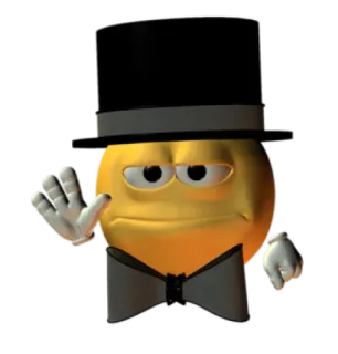 ✋ Emoji, Cappello a cilindro, Papillon, Personaggio, Arte digitale whatsapp sticker