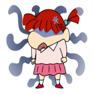 😓 enojado, dibujos animados, molesto, anime, frustrado, pelo rojo whatsapp sticker