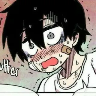 😨 utter anime, manga, nhân vật, sốc, sợ hãi, đổ mồ hôi telegram sticker