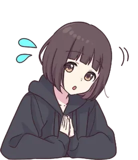 🙏 Аниме, Девочка, Милая, Кавай, Умоляющий, Просьба, Нервный, Манга telegram sticker