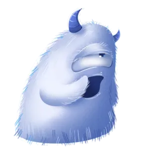 😴 Yeti, Monstruo, Lindo, Cíclope, Azul whatsapp sticker
