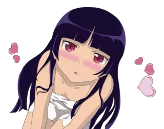 😘 Anime, Lucu, Gadis, Hati, Merona, Kartun telegram sticker