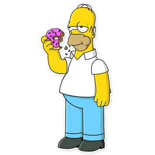 🍩 Homer Simpson The Simpsons โฮเมอร์, เดอะซิมป์สันส์, โดนัท, การ์ตูน, แอนิเมชั่น telegram sticker
