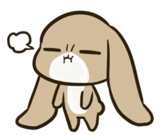 😤 coelho, desenho animado, coelho, fofo, animal whatsapp sticker