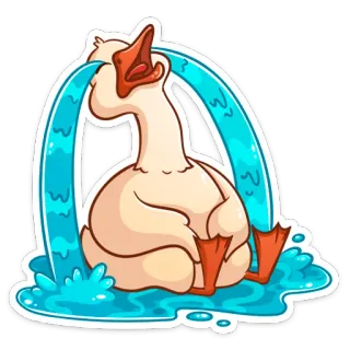 😭 ganso, triste, chorando, lágrimas, pássaro, desenho animado, emocional telegram sticker