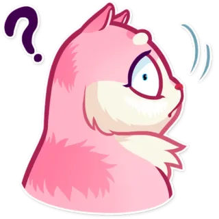 ❓ gato, rosa, pregunta, confundido, lindo, animal, pegatina telegram sticker
