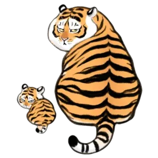 😒 tigre, animali, cartoni animati, carino, illustrazione telegram sticker