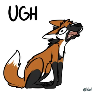 😒 UGH ugh, infastidito, volpe, cartone animato telegram sticker