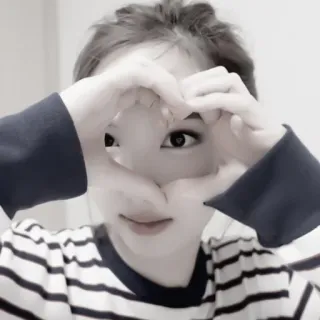 🐰 爱心手, 韩国, 亚洲, 女性, 女孩, 手指爱心 telegram sticker