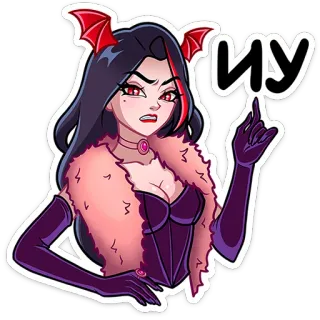 ⭐ ИУ vampiro, cartone animato, demone, diavolo, adesivo, donna, ragazza telegram sticker