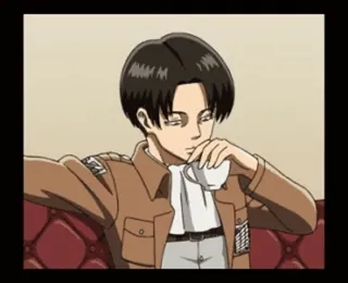 ๐ Levi Ackerman Attack on Titan anime, levi, attack on titan, captain levi, manga, tea, heichou, clean freak telegram sticker
