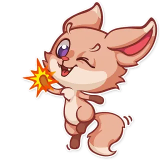 🙌 fox, animal, cute, cartoon, spark, winking, funny telegram sticker