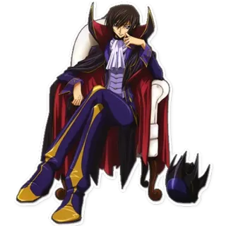 😎 Lelouch Lamperouge Code Geass anime, lelouch, code geass, character, cartoon telegram sticker