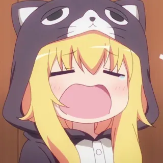 🌚 Anime, Mädchen, weinend, Katze, Hoodie, traurig, kawaii telegram sticker