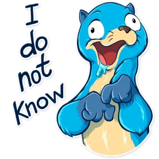 🤤 I do not know Otter, Cartoon, Verwirrt, Frage, Sticker telegram sticker