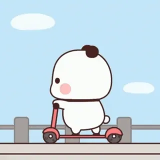 🎈 süß, Tier, Roller, Cartoon, kawaii telegram sticker