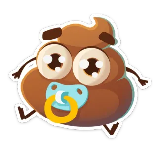 🙂 cocô, emoji, bebê, chupeta, desenho animado, engraçado, fofo telegram sticker