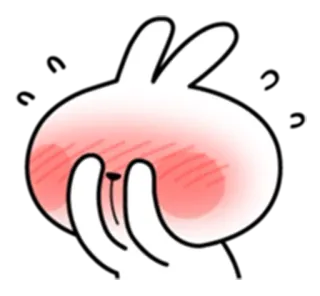 😓 kelinci, imut, emoji, tersipu malu, kawaii, stiker, kelinci putih telegram sticker