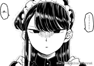 😒 Komi Shouko Komi Can't Communicate ... Anime, Manga, Maid, Komi kan niet communiceren, Komi Shouko, Expressieloos, Schattig, Cartoon whatsapp sticker
