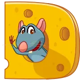 😀 Ratte, Maus, Käse, Cartoon, Tier, niedlich telegram sticker