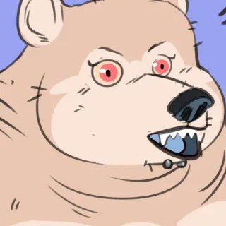 🙃 urso, animal, desenho animado, fofo, olhos telegram sticker