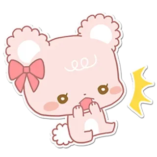 😱 fofo, adesivo, animal, rosa, kawaii, urso telegram sticker