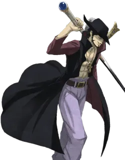 🙂 Dracule Mihawk One Piece Anime, Manga, Pedang, Bajak laut, Karakter telegram sticker