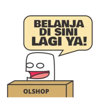 😊 BELANJA DI SINI LAGI YA! 쇼핑, 광고, 만화, 캐릭터, olsop telegram sticker