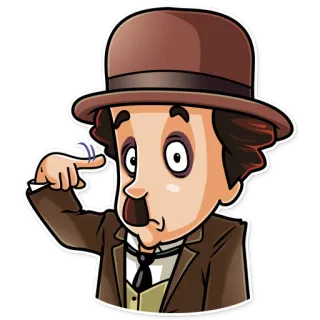 😐 Charlie Chaplin Dibujos animados, Charlie Chaplin, Vintage, Actor, Comediante, Sombrero whatsapp sticker