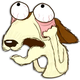 😫 cão, desenho animado, gesto ofensivo, gesto de mão telegram sticker